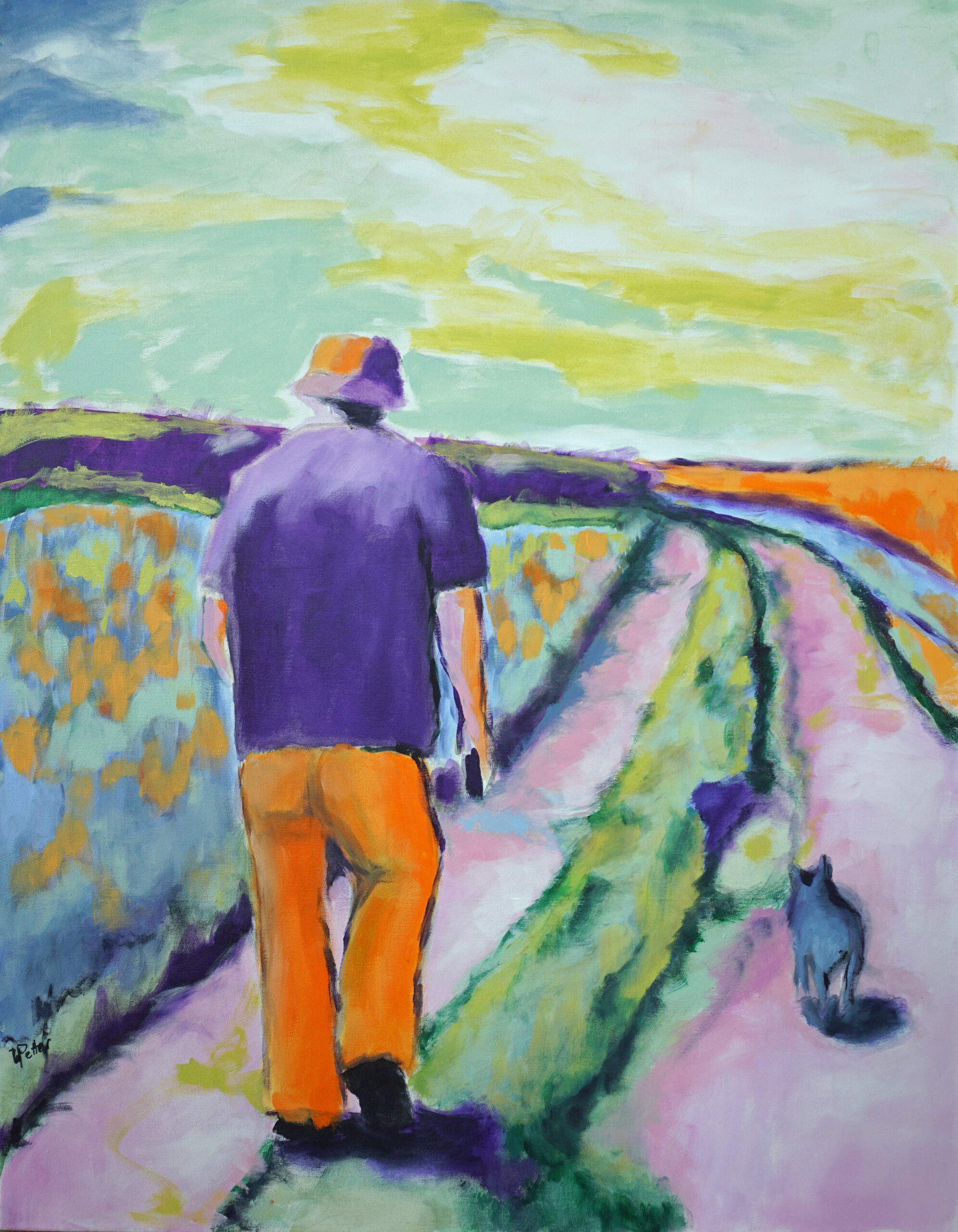 Utaellamarie Peter
Herr Puntila und sein Knecht
Acryl auf Leinwand, 90 x 70 cm, 2024
