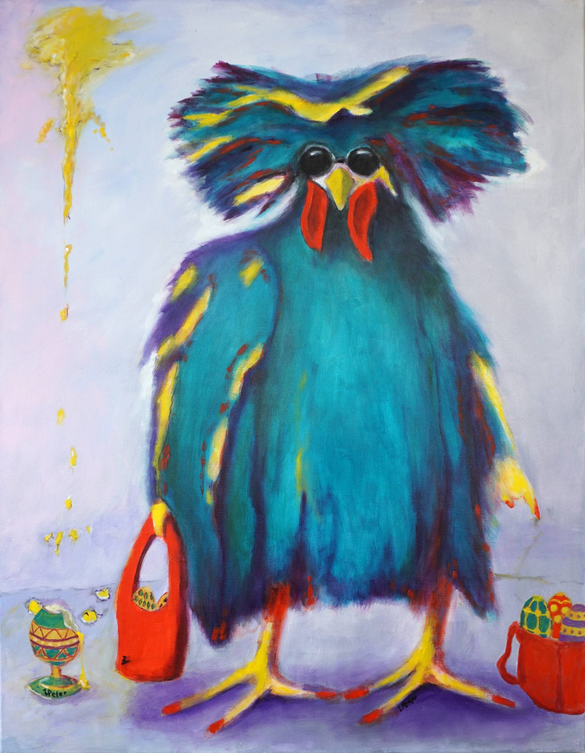 Utaellamarie Peter
Ludmilla und die Fabergé-Eier
Acryl auf Leinwand, 90 x 70 cm, 2025