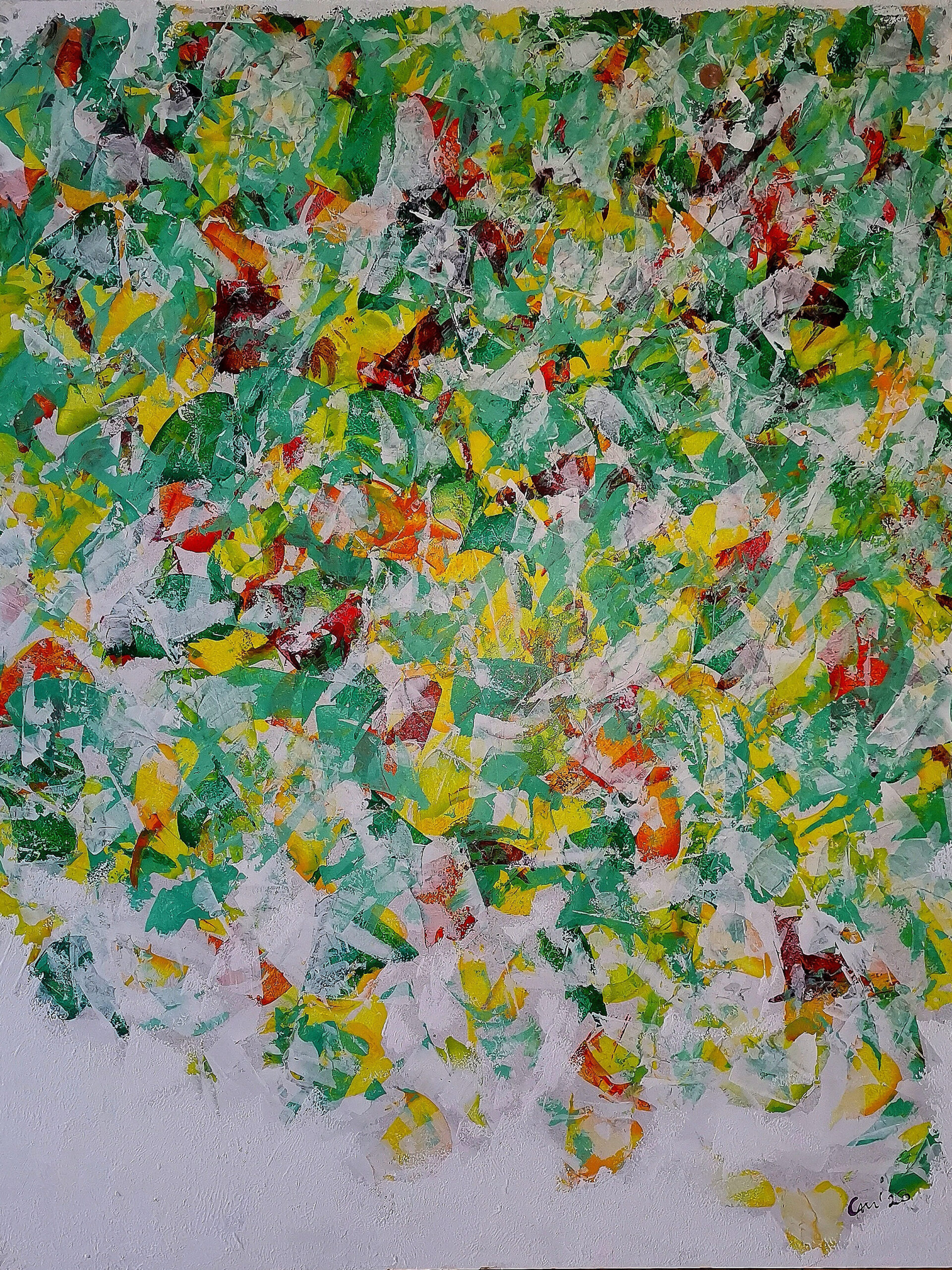 Christine Michel
Trubel im Grünen
Acryl auf Pressplatte, 97 x 75 cm