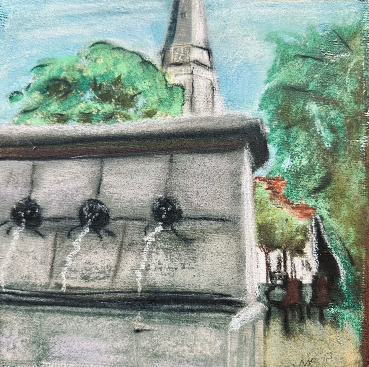 Michael Klotzki
Obermarkt
Pastellkreide auf Leinwand, 20 x 20 cm, 2017