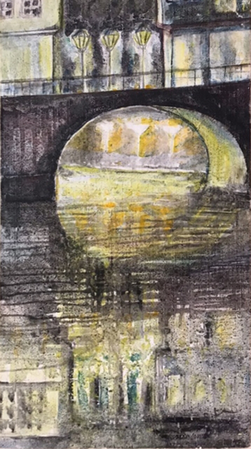 Brigitte Farschon
Brücke II (Ausschnitt)
Aquarell auf Styropor, 100 x 50 cm