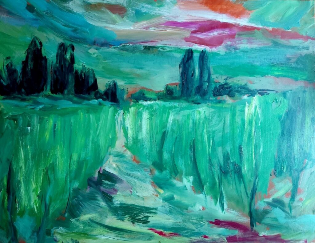 Ruth Genné
Junger Sommer
Acryl auf Leinwand, 100 x 120 cm, 2022