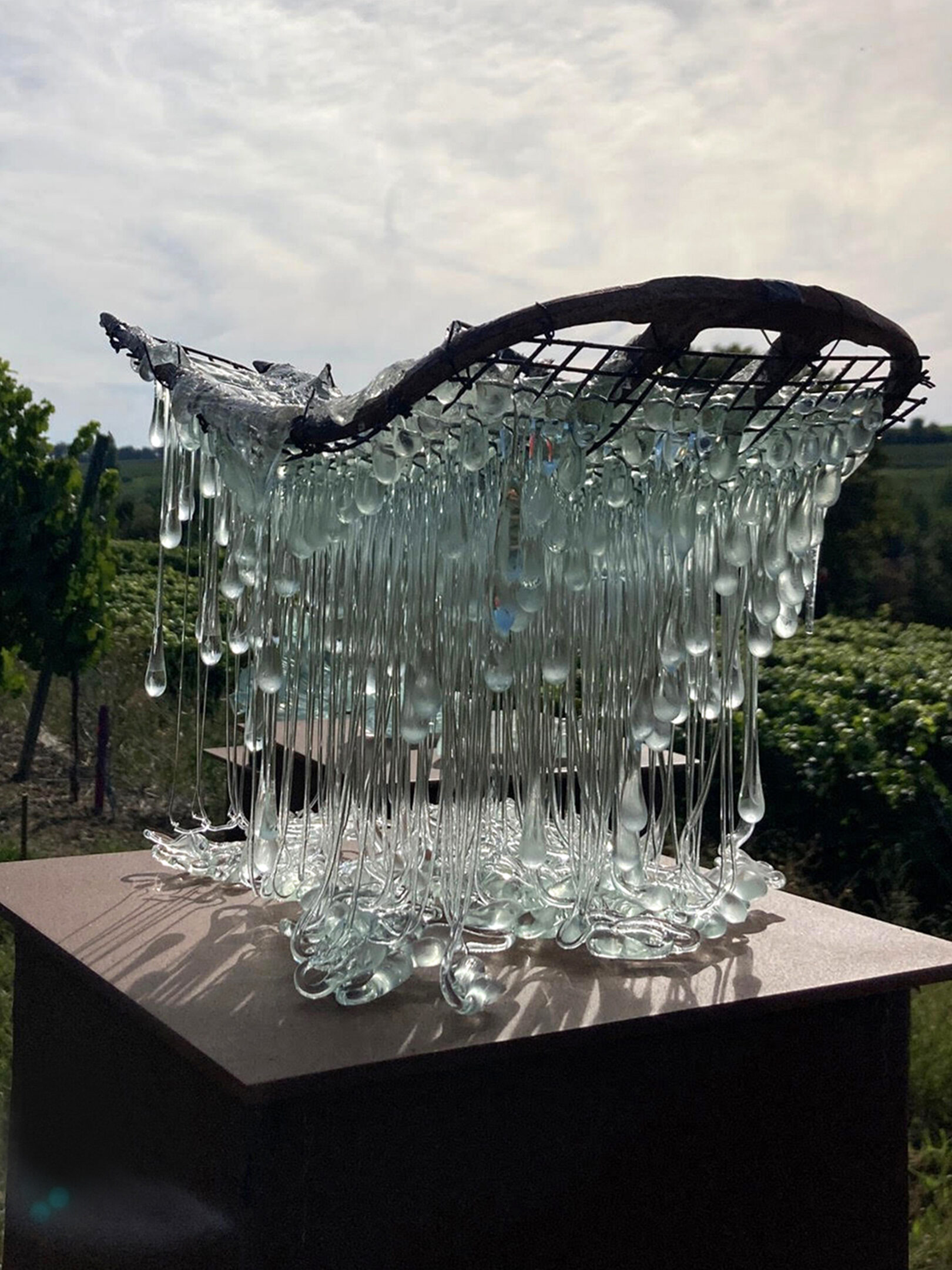 Birgit Sander
Ohne Titel
Formgeschmolzenes Glas über Metall
30 x 30 x 25 cm, 2025